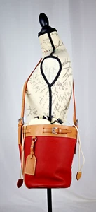 Dooney & Bourke florentinische Vachetta italienische Kieselleder Blumenkorb Tasche rot - Bild 1 von 18