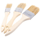 Bristles Barbecue Brush Wooden Handle Oil Painting Brush - 1", 1.5", 2", 3 Pack