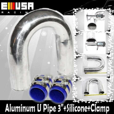  Universal 3" O.D. Tubo U de aluminio + silicona + abrazadera SS para Honda Civic Audi Toyota Foto 1 de 4