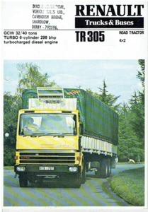 RENAULT TR305 4x2 TRACTOR UNIT ORIGINAL 1978 FACTORY UK SALES BROCHURE - Picture 1 of 1