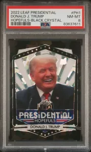 2023 Leaf Metal Presidential Donald Trump Black Cracked Ice Prizm # 1 /3 PSA 8 - Bild 1 von 2