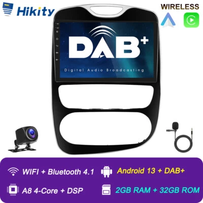HIKITY 10.1" Android 15 DAB+ Autoradio GPS Navi Carplay Für Renault Clio IV 4 2012-2018