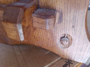 Vintage " Acornman "  Alan Grainger Art & Crafts Yorkshire  Oak Stool / Table - Picture 1 of 20