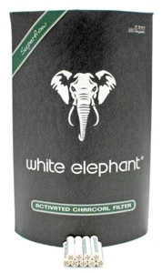 Pfeifenfilter WHITE ELEPHANT Aktivkohle Superflow 250er 9mm Filter in Jumbo Box - Bild 1 von 2