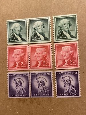 US Scott # 1054,1055,1057..Lined Pairs & Singles..Mint Not Hinged-Nice Centering - Image 1 of 2