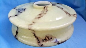 Antigua pantalla de lámpara Loetz Art Deco caramelo mármol - Imagen 1 de 4