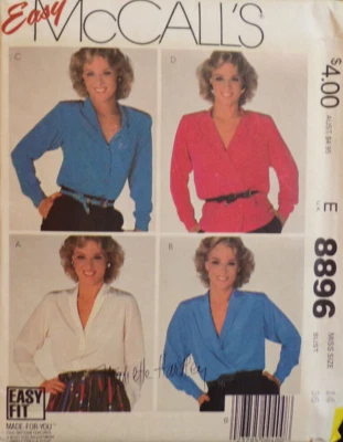 McCall's Sewing Pattern 8896 Mariette Hartley Misses Blouse 4 Styles Size 14 UC - Image 1 of 4