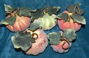 5er SET GLITZERNDE STYROPOR KÜRBISSE! SCHÜSSELFÜLLER! HERBST ERDANKSGIVING - Bild 1 von 7