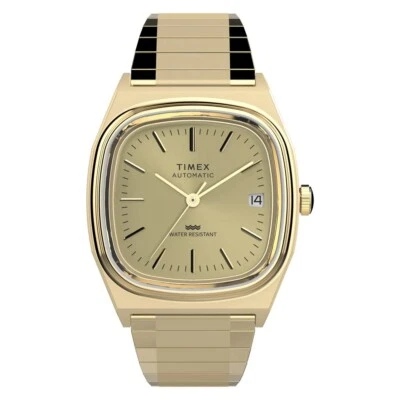 Q Timex 1983 Automatic Reissue Classic Stainless Steel Gold 34mm Watch TW2Y07200 Foto 1 de 4