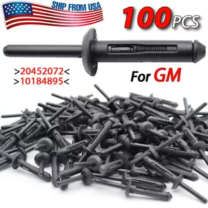 100X Nylon Blind Rivet Clip Retainer 1/4" Hole Fastener For GM 10184895,20452072 - Picture 1 of 7
