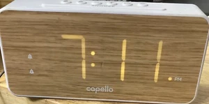 Capello Extra Large Display Digital Dual Alarm Clock White/wood Grain Pine.w B. - Picture 1 of 7