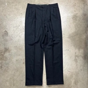 Vintage Christian Dior Charcoal grey wool pleated trousers Mens 34x33 straight - Picture 1 of 7