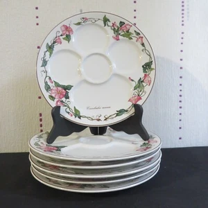 6 Villeroy und Boch Porzellan Austernteller Modell Botanica signiert - Bild 1 von 14
