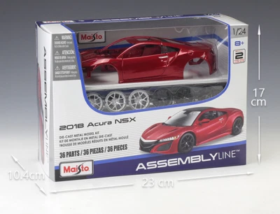Maisto 1:24 2018 Acura NSX Red Assembly DIY Racing Car Diecast MODEL KITS  - image 1 of 3