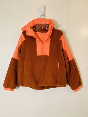 Free People Movement Lead The Pack half zip fleece jacket neon coral NWOT size S - Image 1 of 4