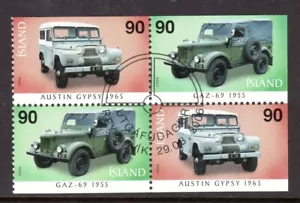 Iceland Scott #1072c VF Used 2006 Austin Gypsy/GAZ-69 Booklet Pane of 4 - Picture 1 of 1