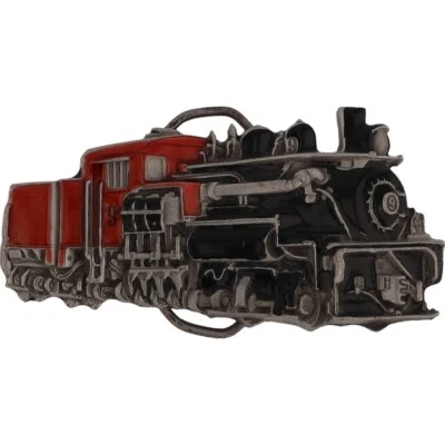 Locomotora Shay engranada vapor tala minería ferrocarril años 80 vintage hebilla de cinturón Foto 1 de 4