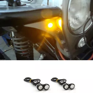 4Amber LED Turn Signal Light Tube Fenders FIT for Jeep Wrangler YJ CJ JK Rubicon - Foto 1 di 12