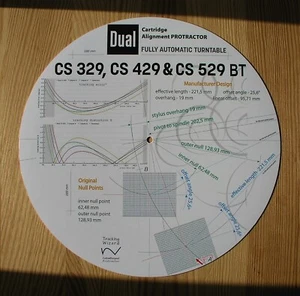 Dual CS 329 / CS 429 / CS 529BT Custom Designed Tonearm Alignment Protractor - Picture 1 of 7
