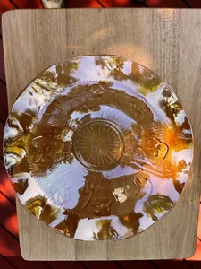 Jeannette Glass Iris Herringbone Ruffled Iridescent Bowl Carnival Depression - Picture 1 of 7