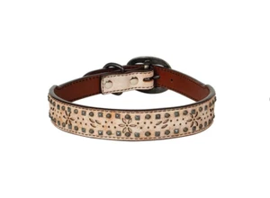 Weaver Snow Star Leather Dog Collar - Picture 1 of 5