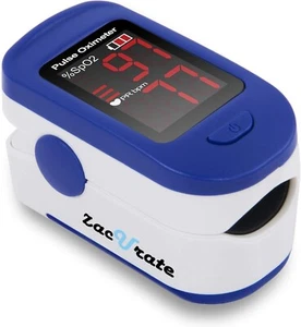 Zacurate 500BL Fingertip Pulse Oximeter Blood Oxygen Saturation Monitor with Bat - Picture 1 of 7