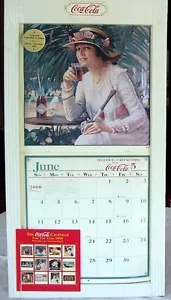NEW 2000 COCA COLA CALENDAR WITH WHITE WOOD FRAME NOS - Picture 1 of 7