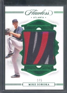2020 Panini Flawless MIKE SOROKA #P-MS Emerald Jersey Patch /5 Atlanta Braves - Picture 1 of 2