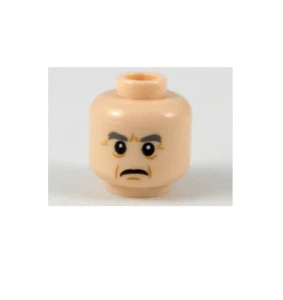 NEW LEGO Light Flesh Minifig Head No 2623 Dark Orange Crow's Feet/Jowel Frowning - Picture 1 of 2