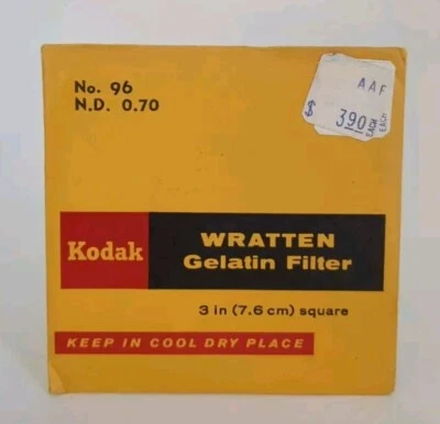 Vintage Kodak Wratten No. 96 N.D. 0.70 Gelatin Filter 3" x 3" (Sealed) - Image 1 of 2