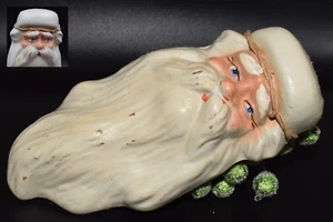 ULTRA RARE TOY 1960s ! ANTIQUE Santa Claus Christmas Doll Papier-Mache Xmas vtg - Picture 1 of 12