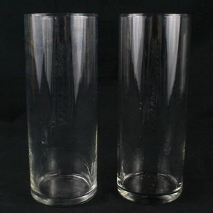 Lot of 2 Clear Glass Vases 9" Tall Flower Vases Terrariums Crafts Decor - Picture 1 of 5