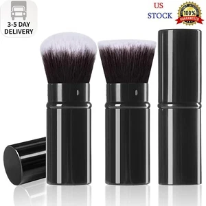 Retractable Makeup Brush 2 Pack, Travel Kabuki Powder Foundation Makeup Brush Fa - Picture 1 of 8