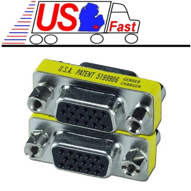 SVGA/VGA HPDB15/HD15 pin Female~F Gender Changer/Coupler Cable/Cord Adapter - Image 1 of 1