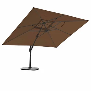 Ampelschirm Gastro Sonnenschirm 3x4m Braun inkl. Windsicherung+Schutzhülle - Bild 1 von 7