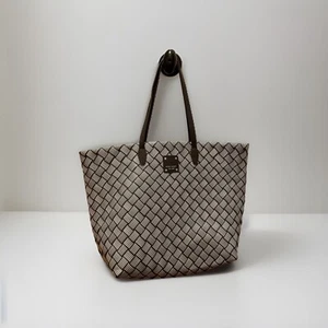 Henri Bendel Handtasche groß hundertjährige Streifen Markttasche braun & weiß limitierte Auflage - Bild 1 von 4