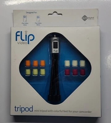 Flip Video Model ATR1B Tripod Mini with Colorful Feet Sealed Box - Image 1 of 4
