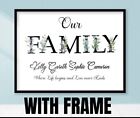 A4 FRAMED Personalised - FAMILY HOME - Wall Art Print - Christmas Gift