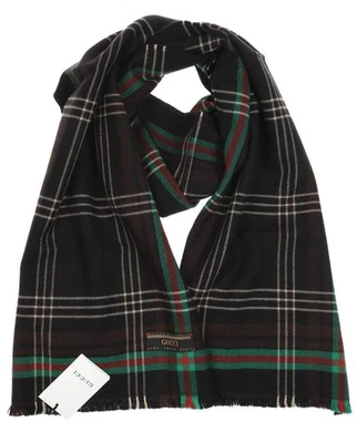 NUEVO PARCHE CON LOGOTIPO A CUADROS FIRMA DE LUJO GUCCI CUELLO BUFANDA ENVOLTURA Foto 1 de 3