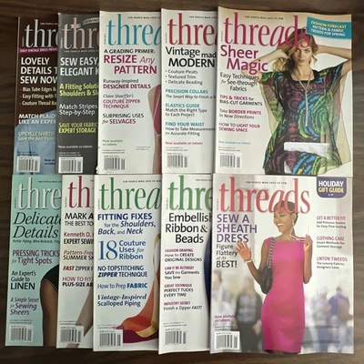 Threads Magazine Lot of 10 ISSUES 2014-2016 Vols 170-175 177 184 185 186 - Image 1 of 4
