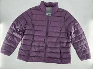 Eddie Bauer Down Jacket Womens 2X Puffer Coat Cirrus Purple Zip 650 FP Power - Picture 1 of 11