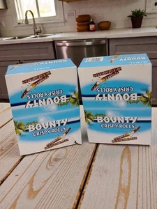Bounty Crispy Rolls Box 24 x 23.4g – Single or Twin Pack Coconut Chocolate - Picture 1 of 12
