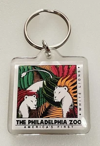 Philadelphia Zoo Americas First White Lions Keychain Key Ring - Picture 1 of 4