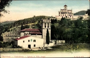 Ak Barcelona Katalonien, Vallvidrera, Iglesia y Villa Juana,... - 4803716 - Bild 1 von 2