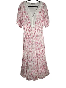 Beautiful J Gee Summer Dress | Long | Sz XL| Floral | New J40 Pink white Maxi - Picture 1 of 8