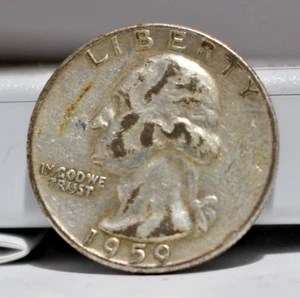 1959 - D Silber Washington Quarter - 90% Silber - Last Mint Date - Bild 1 von 6
