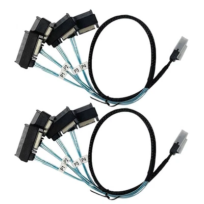 2PCS New Mini SAS 36P SFF-8087 to 4 x SFF-8482 0.5M SATA Connecting Cable - Image 1 of 4