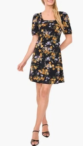 Nuevo con etiquetas Vestido CeCe Floral Cuello Cuadrado Crepé Tejido - M (8-10) $89 - Imagen 1 de 8