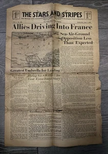 WW2 D-DAY DIARIO PARÍS ESTRELLAS Y RAYAS 7 DE JUNIO 1944 Original - Imagen 1 de 3