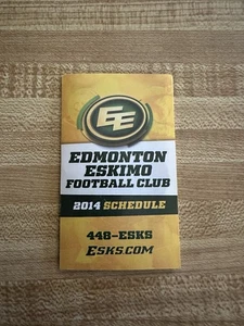 2014 Edmonton Eskimos Football Pocket Schedule CFL - Picture 1 of 5
